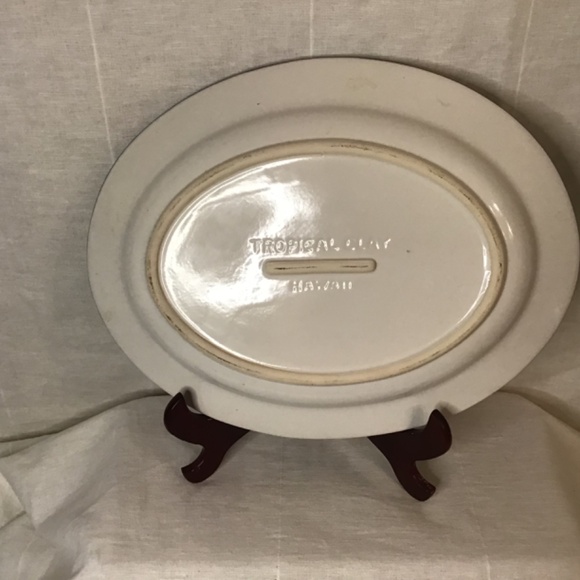 Beautiful Piece of Vintage 90's Hawaiian Tropical Clay Serving Platter. - Picture 5 of 7